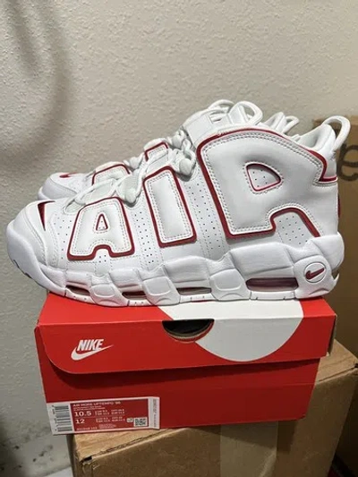 Nike Size 10.5  Air More Uptempo White Varsity Red Outline (2018/2021) 921948-102