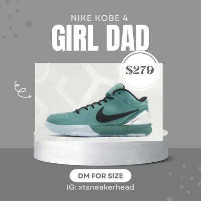 Pre-owned Nike Size 11 And Size 15-  Zoom Kobe 4 Protro Girl Dad Fq3545-300 Updated Only 11 In Green