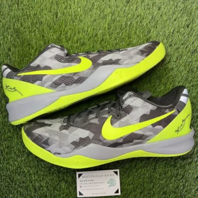 Pre-owned Nike Size 13 -  Kobe 8 Grey Camo Volt In Gray