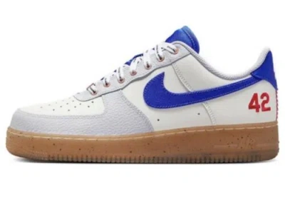 Pre-owned Nike Size 7 Men's  Air Force 1 '07 Jackie Robinson Jrd Fn1868-100 Women's 8.5 In White