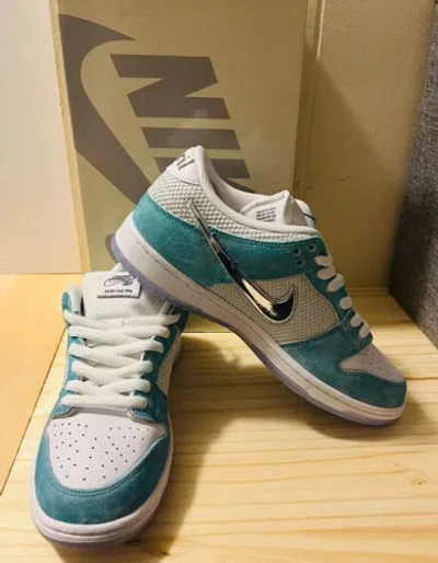 Pre-owned Nike Size 8.5 -  Sb Dunk Low X April Skateboards Turbo Green