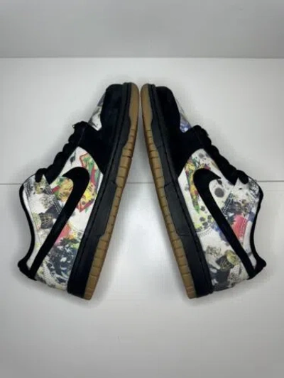 Pre-owned Nike Size 9.5 Men -  Sb Dunk Low X Supreme Rammellzee In Black