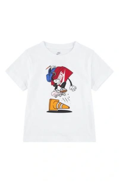 Nike Kids' Skateboard Cotton Graphic T-shirt In White