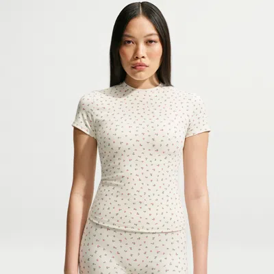 Nike Skims Matte Women's Printed Padded Baby T-shirt In White