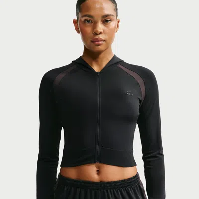 Nike Skims Stretch Knit Women's Full-zip Baby Hoodie In Black