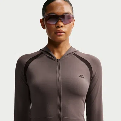 Nike Skims Stretch Knit Women's Full-zip Baby Hoodie In Brown