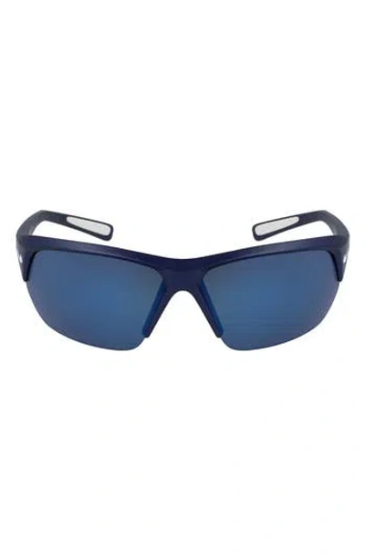 Nike Skylon Ace 69mm Wrap Sunglasses In Blue