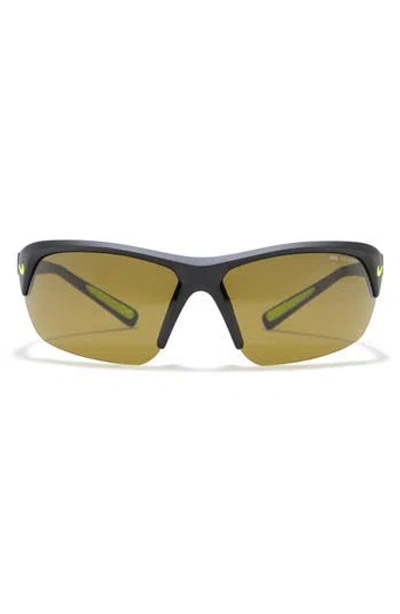 Nike Skylon Ace 69mm Wrap Sunglasses In Matte Black/terrain