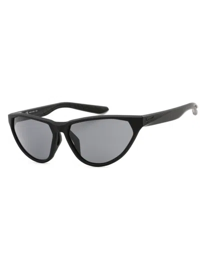 Nike Sleek Cat-eye Sunglasses For Women In 010 - Matte Black / Dark Grey