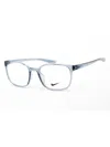 Nike Sleek Rectangular Eyeglasses For Unisex In Blue