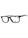 Nike Sleek Rectangular Unisex Eyeglasses In Black