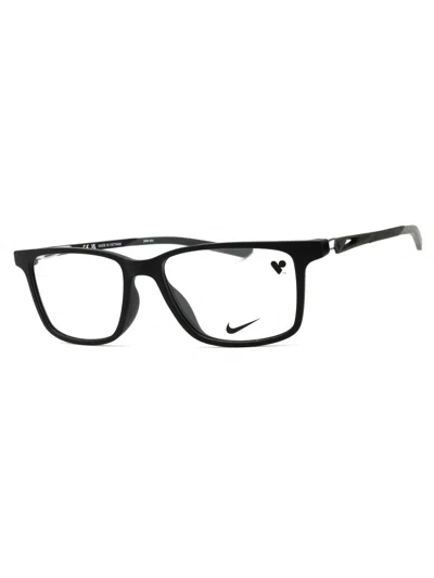 Nike Sleek Rectangular Unisex Eyeglasses In Black