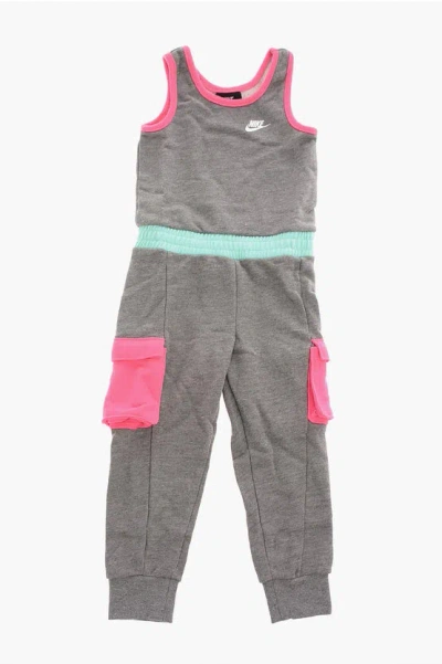 Nike Sleeveless Cargo Jumpsuit In Gray