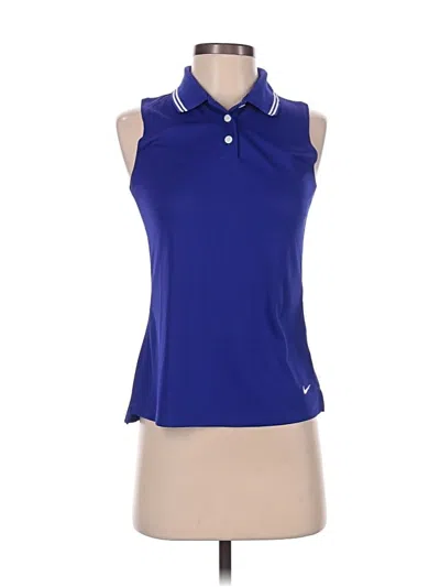 Pre-owned Nike Sleeveless Polo Shirt In Blue