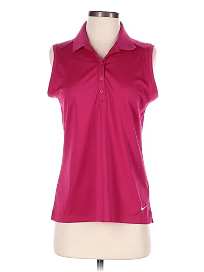 Pre-owned Nike Sleeveless Polo Shirt In Pink