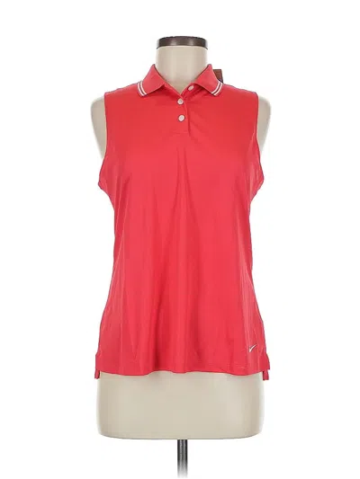 Pre-owned Nike Sleeveless Polo Shirt In Red