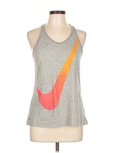 Pre-owned Nike Sleeveless Top Gray Halter Neckline Tops