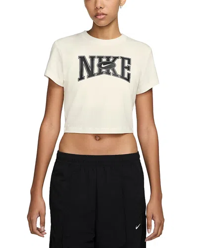 Nike Slim Cropped Tee In White