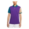 Nike Slim Fit Contrasting Colors Sports Breathable Short Sleeve Polo In Purple