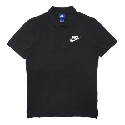 Nike Small Logo Casual Sports Short Sleeve Polo Shirt Black