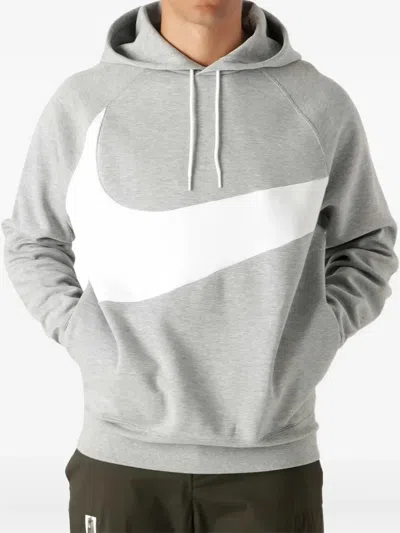 Nike Smiley Fleece Hoodie In Gray