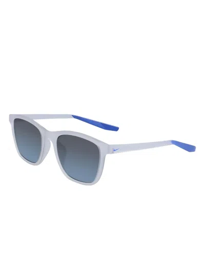 Nike 53mm Stint Rectangle Sunglasses In Clear-rcr Blue-grad