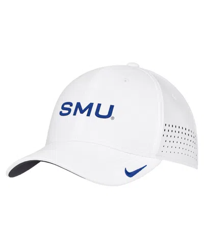 Nike Smu Mustangs Dri-fit Structured Baseball Cap In White