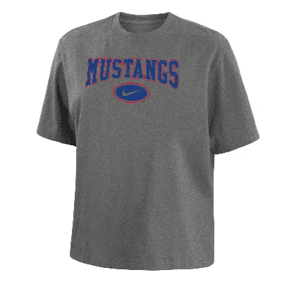 Nike Smu  Women's College Boxy T-shirt In Grey
