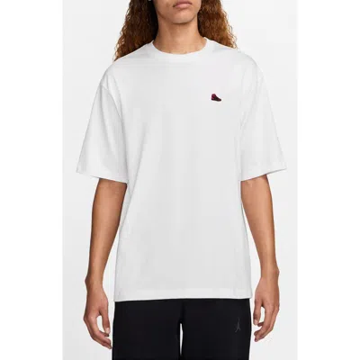 Nike Sneaker Patch Oversize T-shirt In White/varsity Red