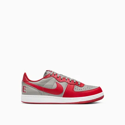 Nike Terminator Low Sneaker In Med Grey/varsity Red-white