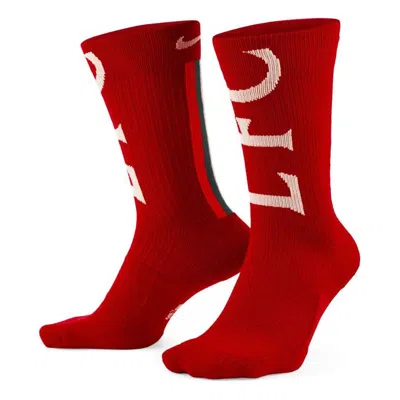 Nike Snkr Sox Crew Liverpool Soccer/football Sports Mid Tops Socks One Pair Red