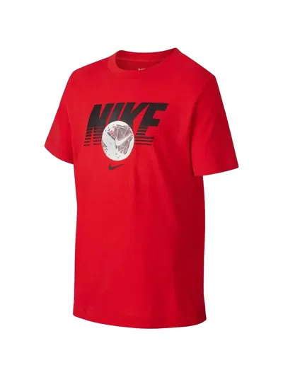 Nike Kids' Soccer Ball Graphic-print T-shirt In Red