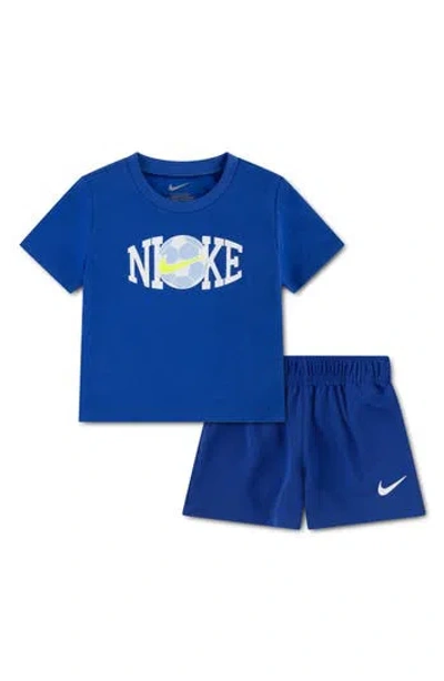 Nike Babies'  Soccer Graphic T-shirt & Shorts Set In Blue