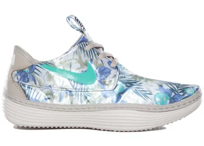 Pre-owned Nike Solarsoft Moccasin Floral (women's) Sneakers In Classic Stone/crystal Mint In Green