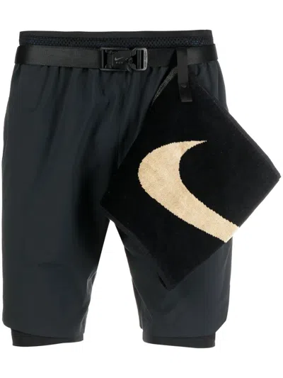 Nike Solid Color Belt Straight Shorts "mmw In Black