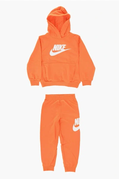 Nike Solid Color Hoodie And Joggers Set With Printed Logo