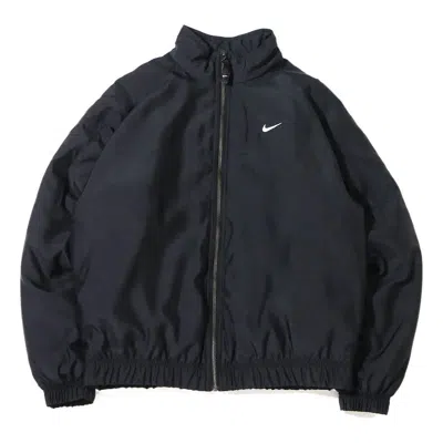 Nike Solid Color Long Sleeves Stand Collar Jacket Unisex Black