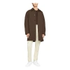 Nike Solid Color Minimalistic Stand Collar Mid-length Trench Coat Jacket Velvet Brown