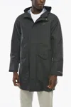 Nike Solid Color Parka With Hood And Hidden Closure In Black