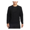 Nike Solid Color Round Neck  Knit Long Sleeves Wool Sweater Men's Black
