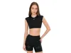 Nike Solid Cropped Top In Black