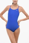 Nike Solid Racerback One-piece Swimsuit In Blue