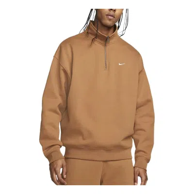 Nike Solo Swoosh 1/4-zip Sweatshirt 'orange Brown'