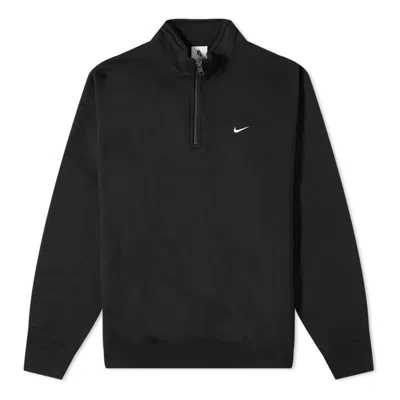 NIKE NIKE SOLO SWOOSH 1/4 ZIP TOP BLACK