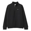 Nike Solo Swoosh Oversize Quarter Zip Sweatshirt In Black
