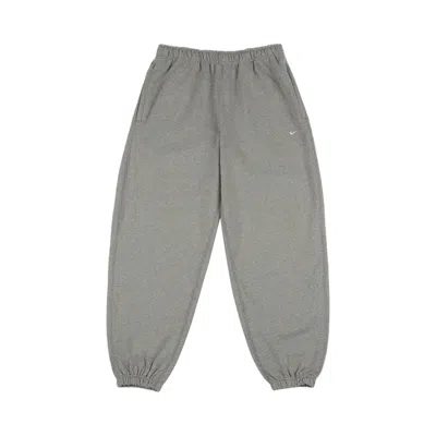 Pre-owned Nike Solo Swoosh Cuffed Sweatpants 'dark Grey Heather/light Smoke Grey/white' | Men's Size S In Gray