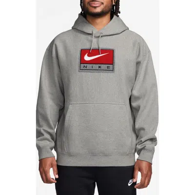 Nike Solo Swoosh Fleece Hoodie In Gray