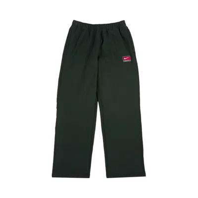 Pre-owned Nike Solo Swoosh Fleece Open-hem Pants 'black Spruce/white' | Green | Men's Size Xl