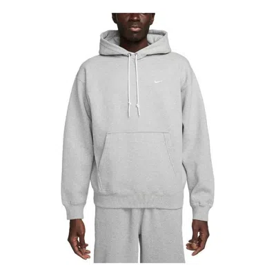 NIKE NIKE SOLO SWOOSH FLEECE PULLOVER HOODIE 'GREY'