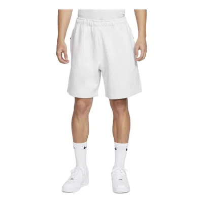 Nike Solo Swoosh Fleece Shorts 'birch Heather' In White